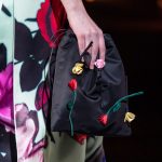 Prada Black Floral Embellished Mini Drawstring Bag - Fall 2019