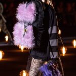 Prada Black/Purple Nylon/Fur Backpack and Clutch Bag - Fall 2019
