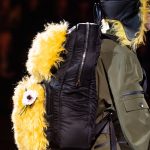 Prada Black/Yellow Nylon/Fur Backpack Bag - Fall 2019