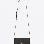 Saint Laurent Black Diamond-Quilted Angie Chain Bag