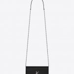 Saint Laurent Black Embossed Kate Chain Wallet With Tassel