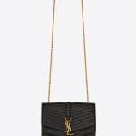 Saint Laurent Black Matelassé Sulpice Medium Bag