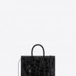 Saint Laurent Black Maxi Crocodile-Embossed Classic Sac De Jour Baby Bag