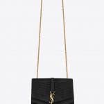 Saint Laurent Black Quilted Suede Sulpice Medium Bag