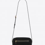 Saint Laurent Black Suede Monogram Camera Bag