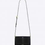 Saint Laurent Black Suede Monogram Small Satchel Bag