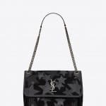 Saint Laurent Black Suede Patchwork Stars Niki Medium Bag