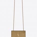 Saint Laurent Dark Gold Crinkled Metallic Leather Kate Small Bag