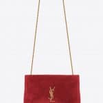 Saint Laurent Eros Red Suede:Leather Medium Reversible Kate Bag