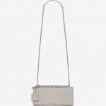 Saint Laurent Ivory Crocodile-Embossed Sunset Medium Bag