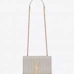 Saint Laurent Ivory Patent Matelassé Vicky Large Bag