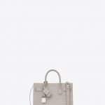 Saint Laurent Ivory Shine Crocodile-Embossed Classic Sac De Jour Nano Bag