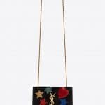 Saint Laurent Multicolor Black Suede with Sequins Kate Small Bag