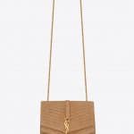 Saint Laurent Toffee Quilted Suede Sulpice Medium Bag