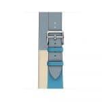 Apple Watch Hermès - 40mm Bleu Lin:Craie:Bleu du Nord Swift Leather Double Tour