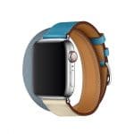 Apple Watch Hermès - 40mm Bleu Lin:Craie:Bleu du Nord Swift Leather Double Tour 2