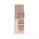 Apple Watch Hermès - 40mm Rose Sakura:Craie:Argile Swift Leather Double Tour