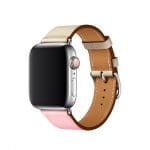 Apple Watch Hermès - 40mm Rose Sakura:Craie:Argile Swift Leather Single Tour 2