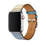 Apple Watch Hermès - 44mm Bleu Lin:Craie:Bleu du Nord Swift Leather Single Tour 2