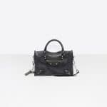 Balenciaga Black Classic Silver Nano City Logo Strap Bag