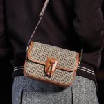 Celine Tan Houndstooth Print Flap Bag - Fall 2019