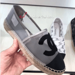 Chanel Silver Mesh Espadrilles