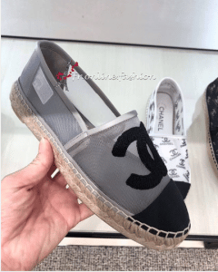 Chanel Silver Mesh Espadrilles