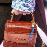 Chloe Brown Crocodile Embossed Mini Top Handle Bag - Fall 2019