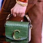 Chloe Green Crocodile Embossed Mini Top Handle Bag - Fall 2019