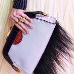 Chloe White/Black Leather with Fur Clutch Bag - Fall 2019