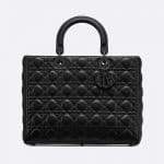 Dior Black Ultra Matte Large Lady Dior Bag