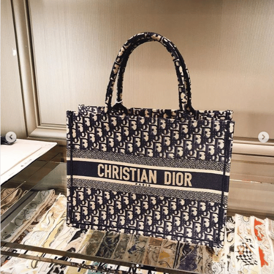 Dior Book Tote Oblique Navy Blue in Canvas - US