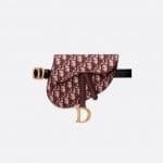 Dior Burgundy Oblique Canvas Saddle Belt Bag