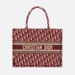 Dior Burgundy Oblique Canvas Small Book Tote Bag