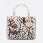 Dior Latte Earth Embroidered Medium Lady Dior Bag