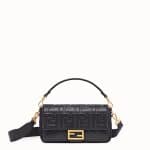 Fendi Black FF Embossed Baguette Bag