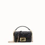 Fendi Black FF Embossed Baguette Mini Bag