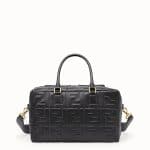 Fendi Black FF Embossed Small Boston Bag