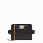 Fendi Black FF Embossed Upside Down Bag