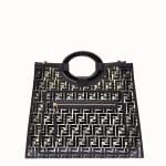 Fendi Black FF PU Runaway Shopper Medium Bag