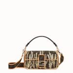 Fendi Multicolor Embroidered FF Fabric Baguette Bag