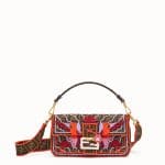 Fendi Multicolor Parakeet Embroidered FF Fabric Baguette Bag