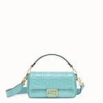 Fendi Pale Blue FF Embossed Baguette Bag