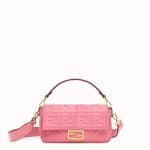 Fendi Pink FF Embossed Baguette Bag