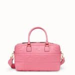 Fendi Pink FF Embossed Small Boston Bag