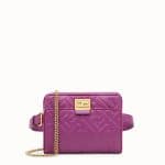 Fendi Purple FF Embossed Upside Down Bag