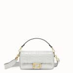 Fendi White FF Embossed Baguette Bag