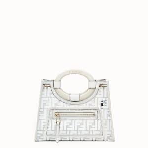 Fendi White FF PU Runaway Shopper Bag