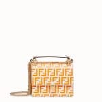 Fendi White/Orange FF Embossed Kan I Small Bag