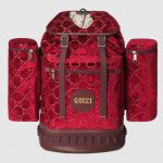 Gucci Red GG Velvet Large Backpack Bag